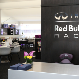 red bull racking paddock club suite - corporate hospitality design