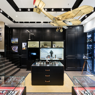 retail store design for watch company Bremont. Retails store design in hong kong featuring luxury watch display cabinets.